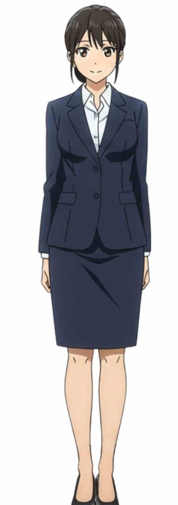 フォーマル系のスーツを着た女性のイラスト