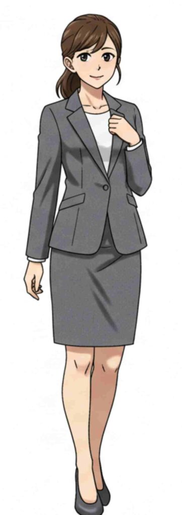 一般事務の面接スーツを着た女性のイラスト