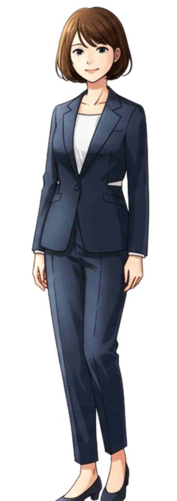 IT・WEB系の転職面接のスーツを着た女性のイラスト