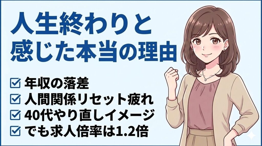 40代の転職失敗『人生終わり』と思った人へ｜採用担当が伝えたい3つのこと｜人生終わりと感じる本当の理由