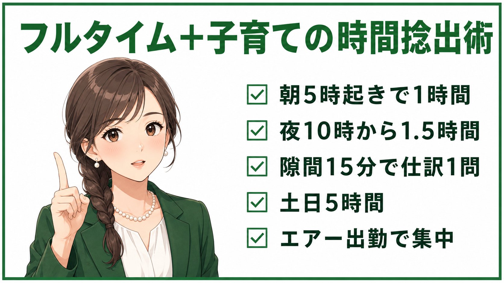簿記2級フルタイム子育ての時間捻出術