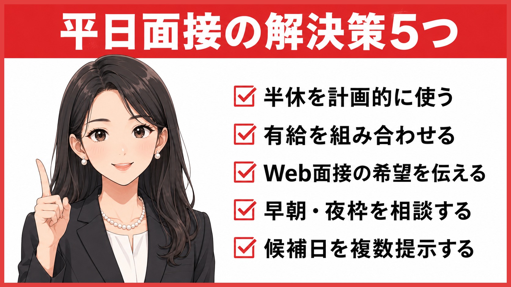 平日面接の解決策5つ｜働きながら転職活動を成功させる