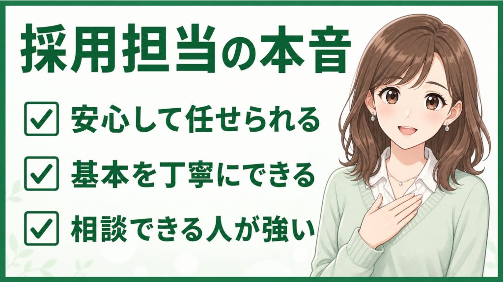 採用担当目線で見た事務職スキルの本音を解説する図解
