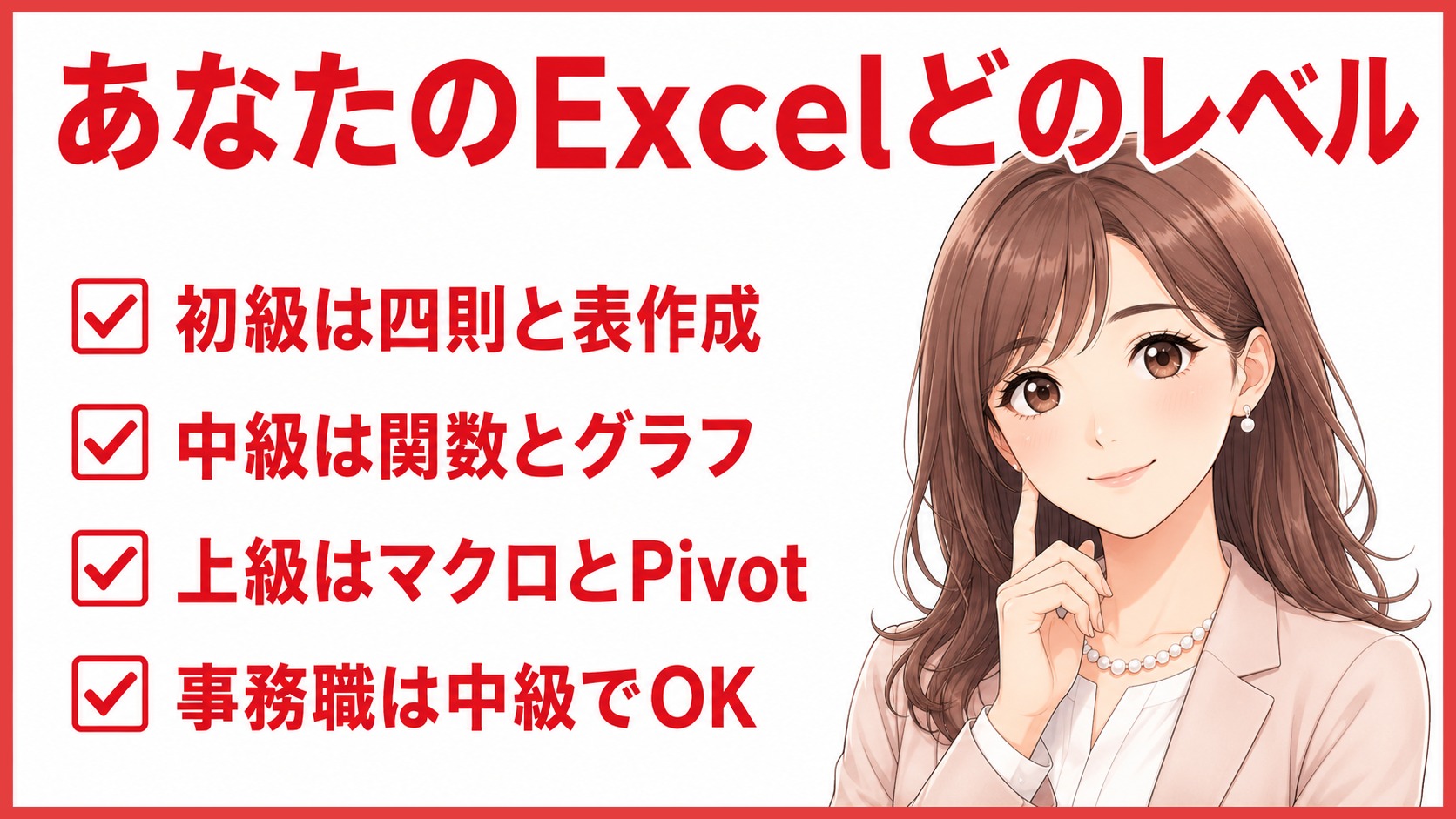 あなたのExcelどのレベル｜初級中級上級の境目