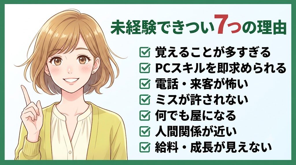 事務は未経験だときつい？｜未経験できつい7つの理由