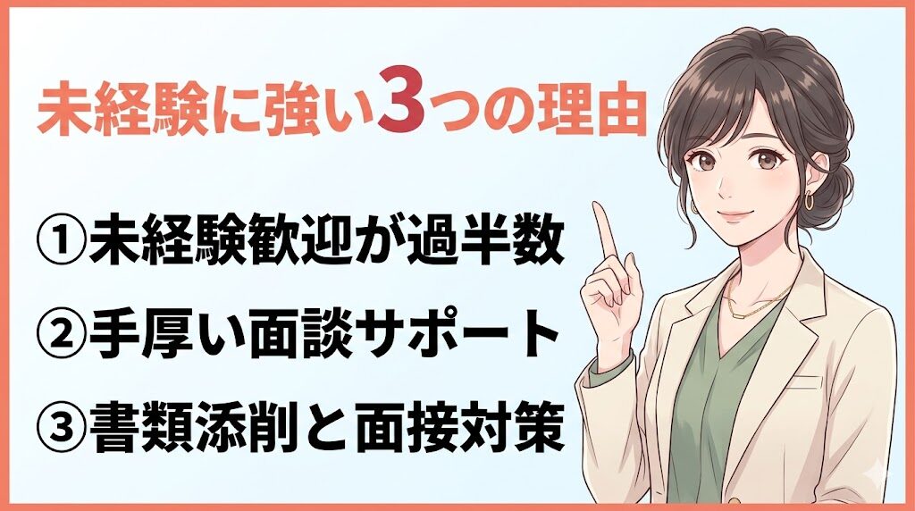 ジムノミカタは未経験でも事務職になれる｜未経験に強い3つの理由