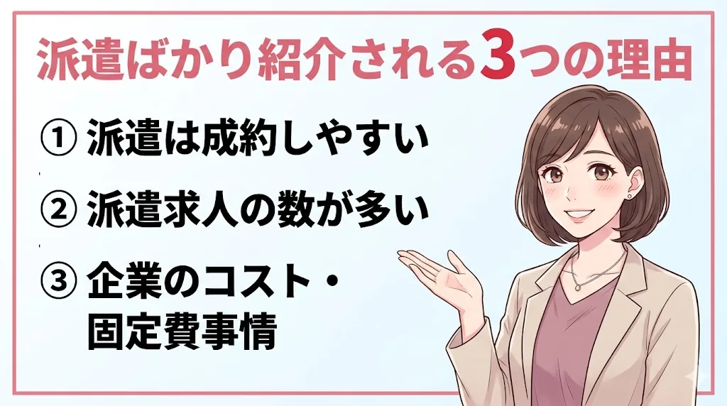 転職エージェントで派遣ばかり紹介される理由は？正社員求人のもらい方を採用担当が解説｜派遣ばかり紹介される3つの理由