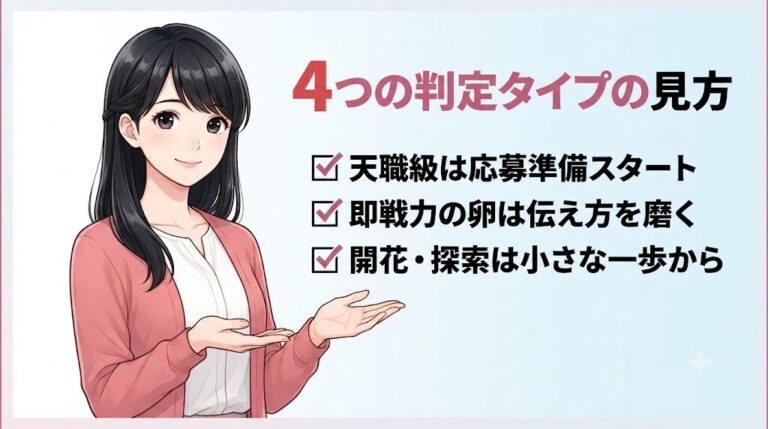 【無料診断】事務職に向いてる人?12問でわかる適性度とタイプチェック|4つの判定タイプの見方