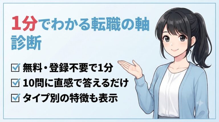 【無料診断】あなたの「転職の軸」は？1分でわかる10問チェック｜1分でわかる転職の軸 診断