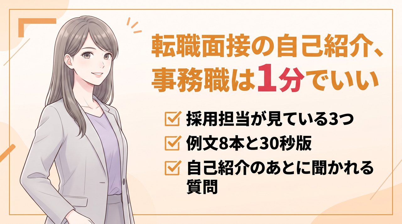 【採用担当が解説】転職面接の自己紹介｜事務職の例文8本と1分で伝える型