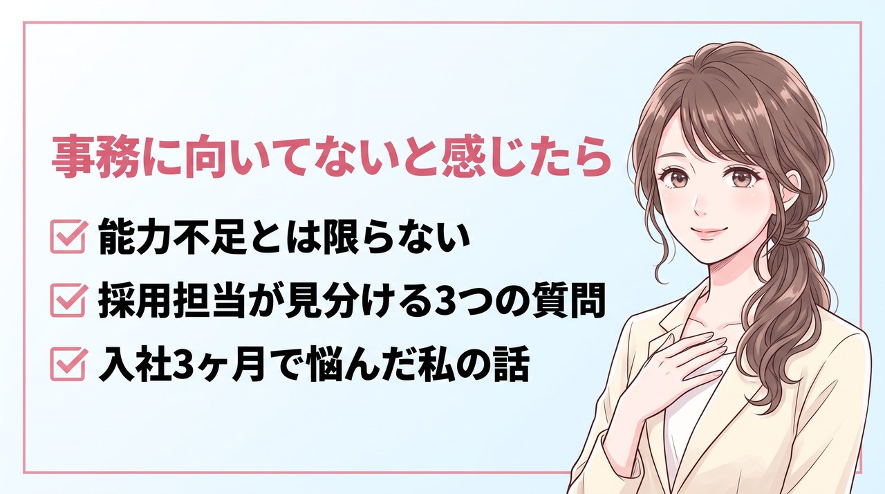 事務に向いてないと感じたら｜採用担当が見分ける本当の理由と次の一手