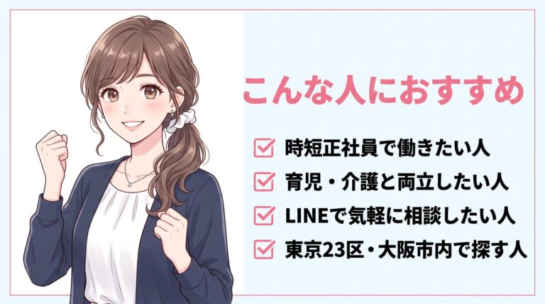 リアルミーキャリアの評判まとめ|時短正社員を目指し、育児や介護と両立したい人・東京23区や大阪市内で探す人におすすめ