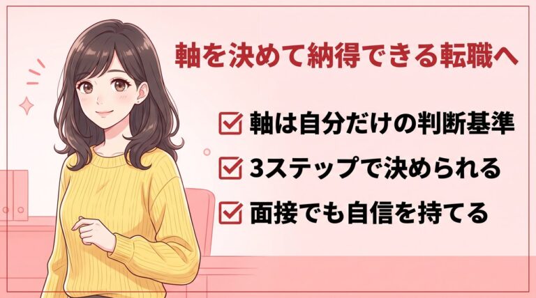 転職の軸を決めるポイントのまとめ：自分の判断基準を整理して優先順位をつける